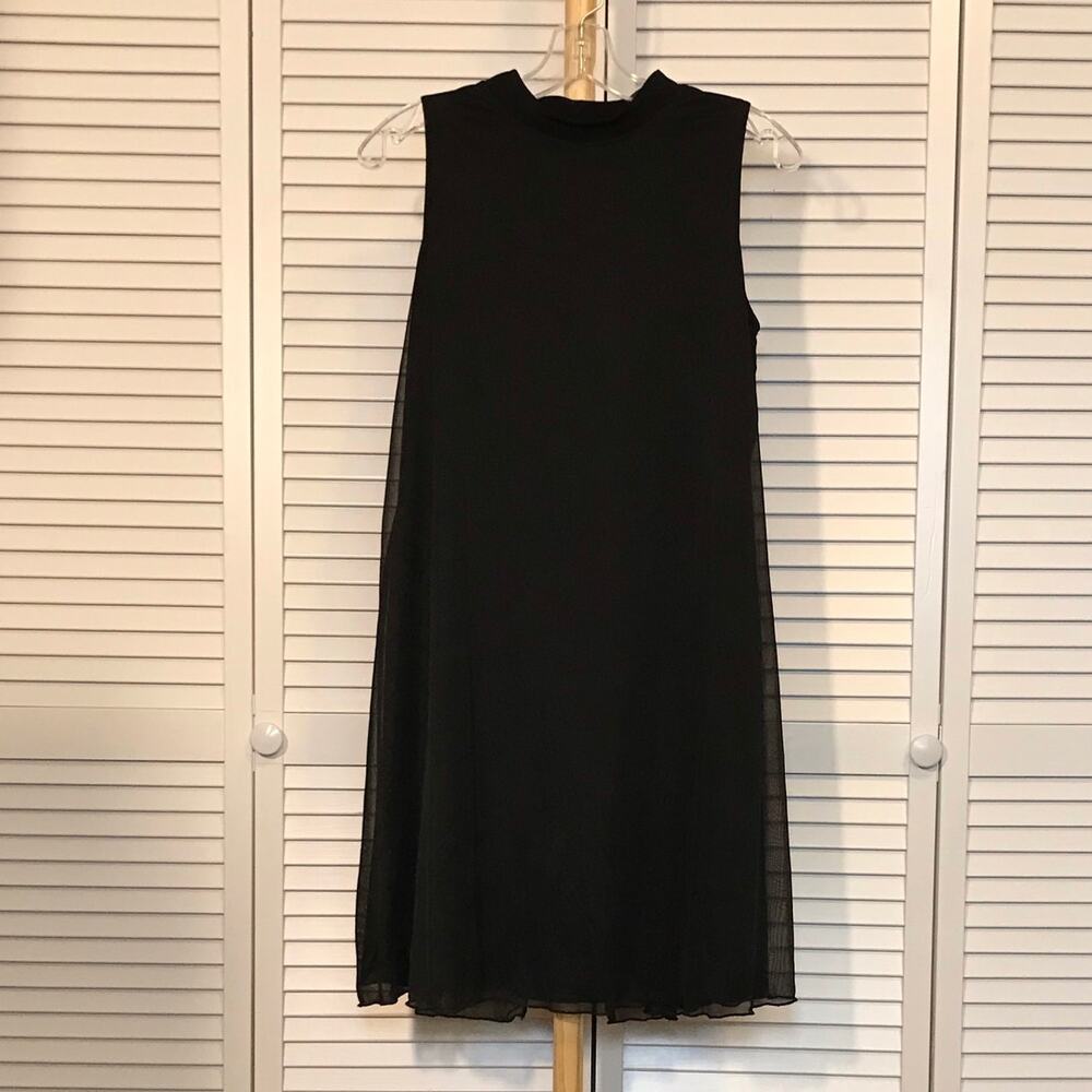 Nik and Nash Black High Neck Sleeveless A-Line Midi Dress L